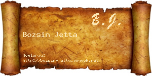Bozsin Jetta névjegykártya